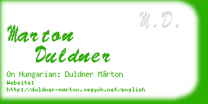 marton duldner business card